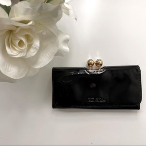 Ted Baker London Leather Boston Terrier Wallet Black